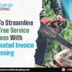 Tree service professional using a laptop to automate invoice processing